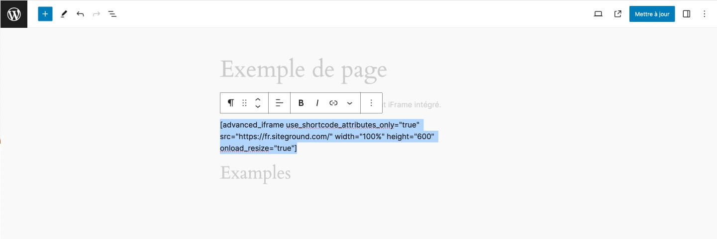 Shortcode Advanced iFrame