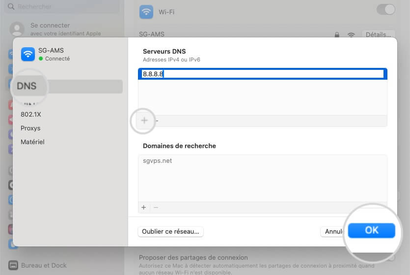 Changer les serveurs DNS sur Mac 