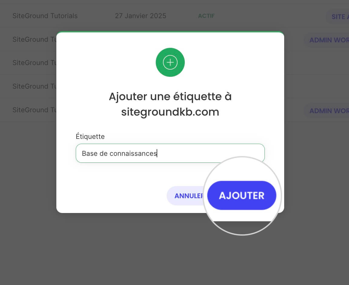 Comment confirmer une nouveau étiquette de site web