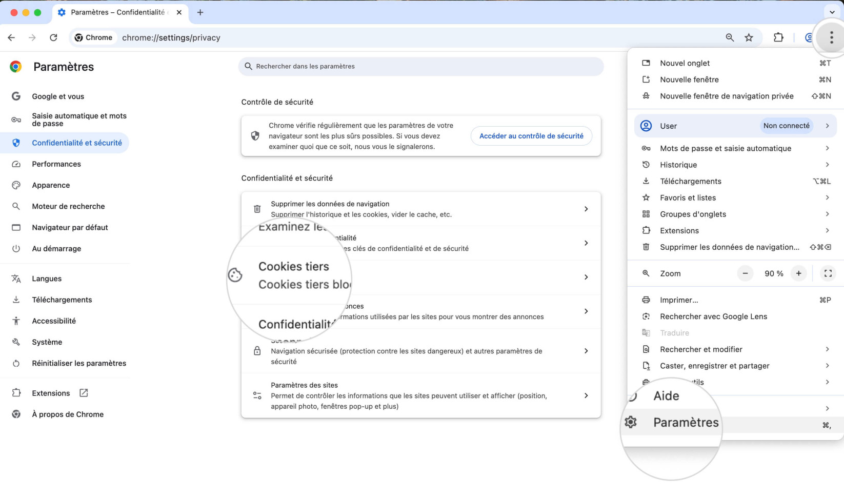 Cookies tiers dans Chrome