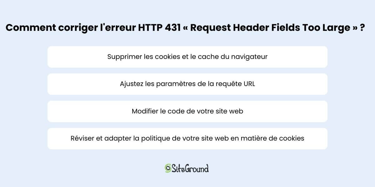 Comment corriger l’erreur HTTP 431 « Request Header Fields Too Large »