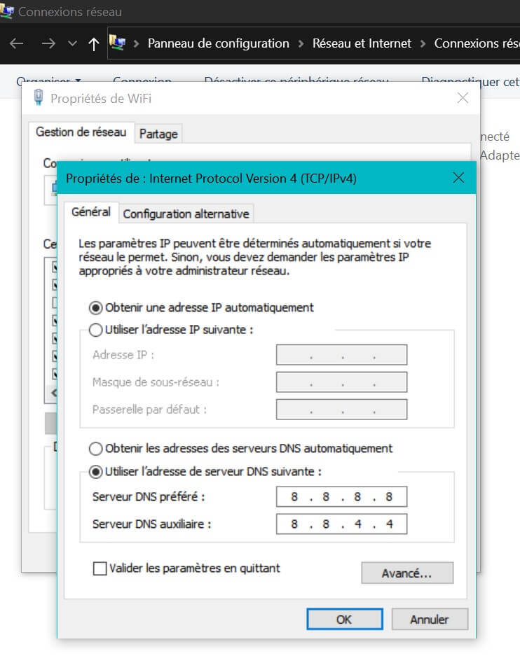 Capture d'écran de Changer de serveur DNS pour Windows
