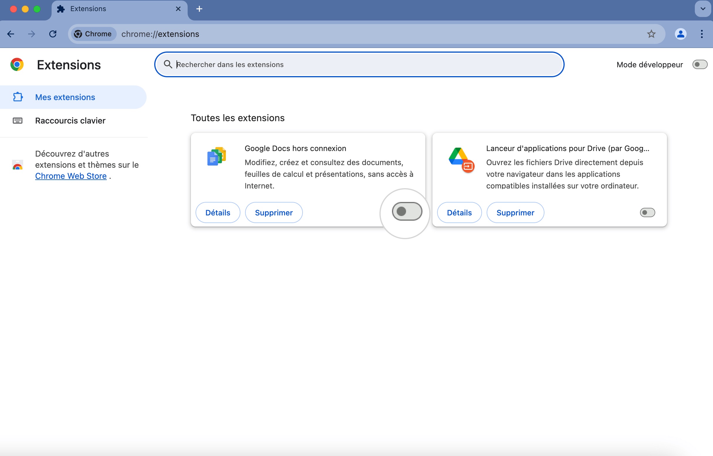 Désactiver les extensions Chrome pour résoudre l’erreur err_address_unreachable.