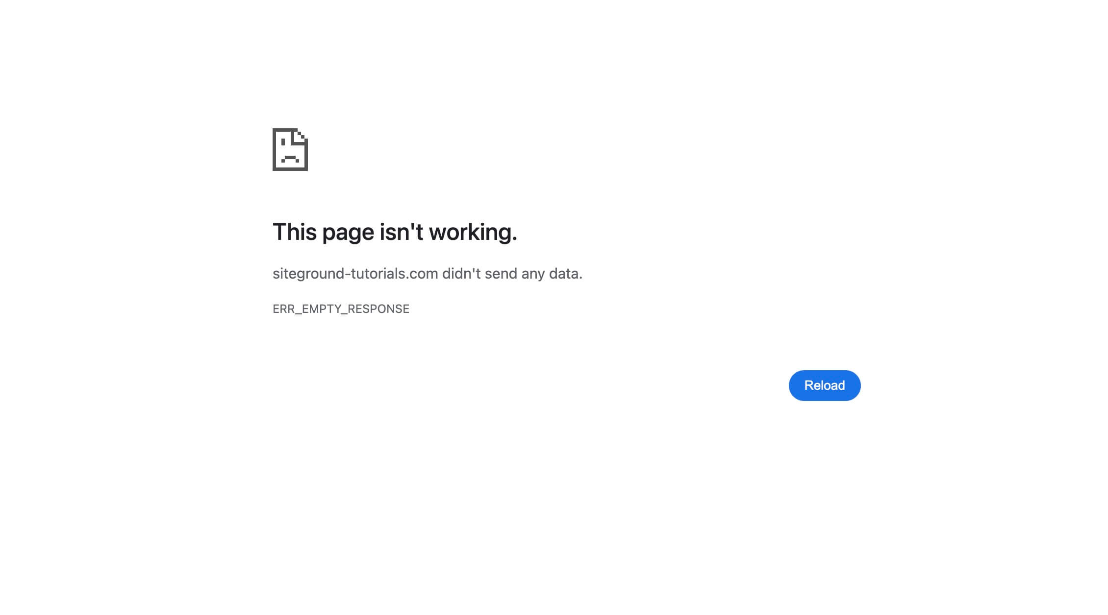 Erreur ERR_EMPTY_RESPONSE dans Chrome
