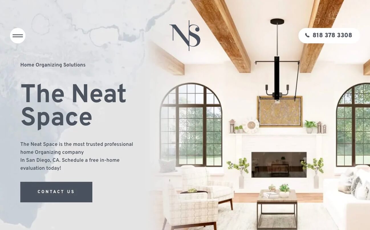 Une capture d'écran d'un exemple d'un site web statique de brochure