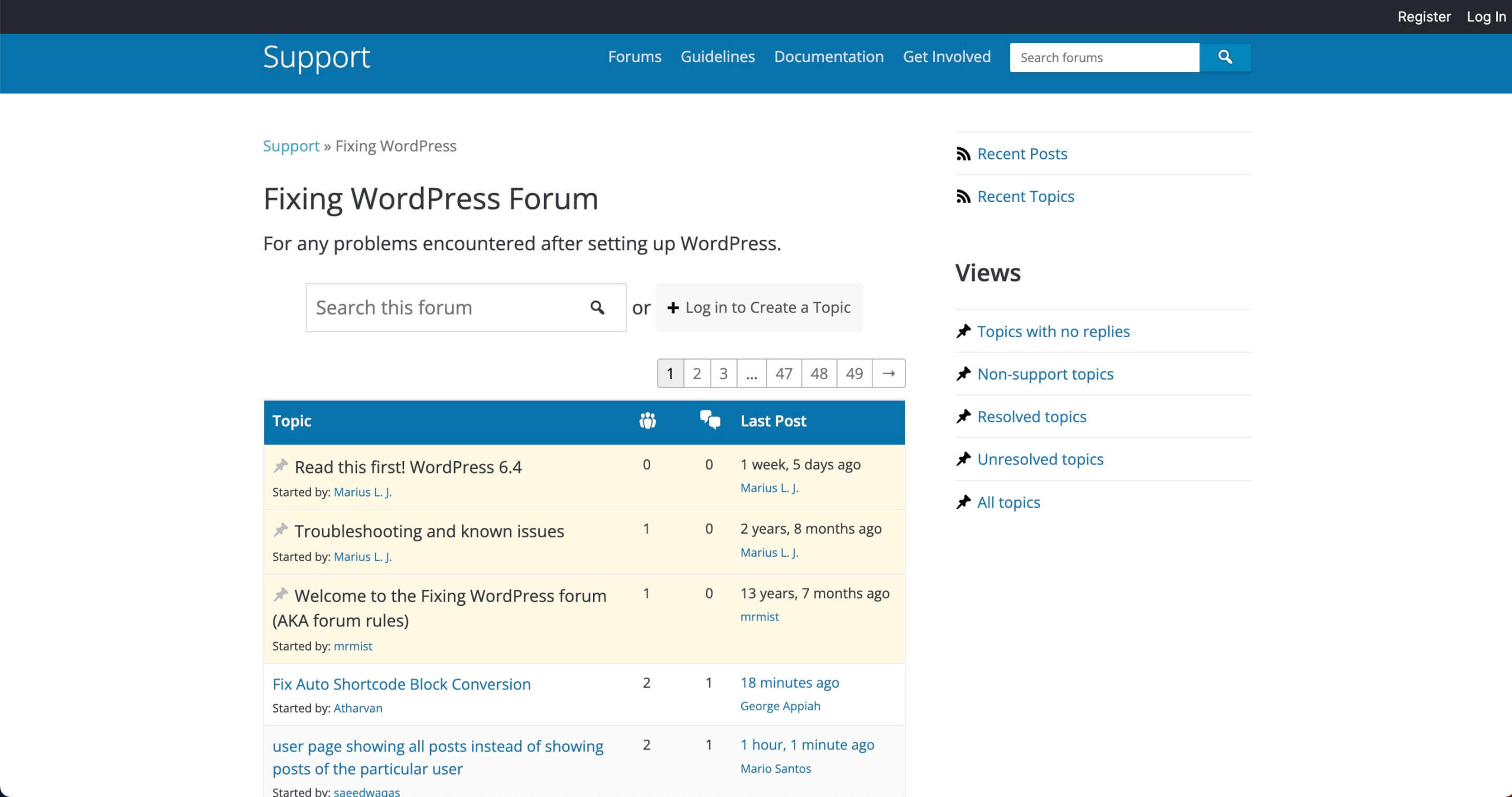 Forums WordPress dédiés à la résolution des erreurs