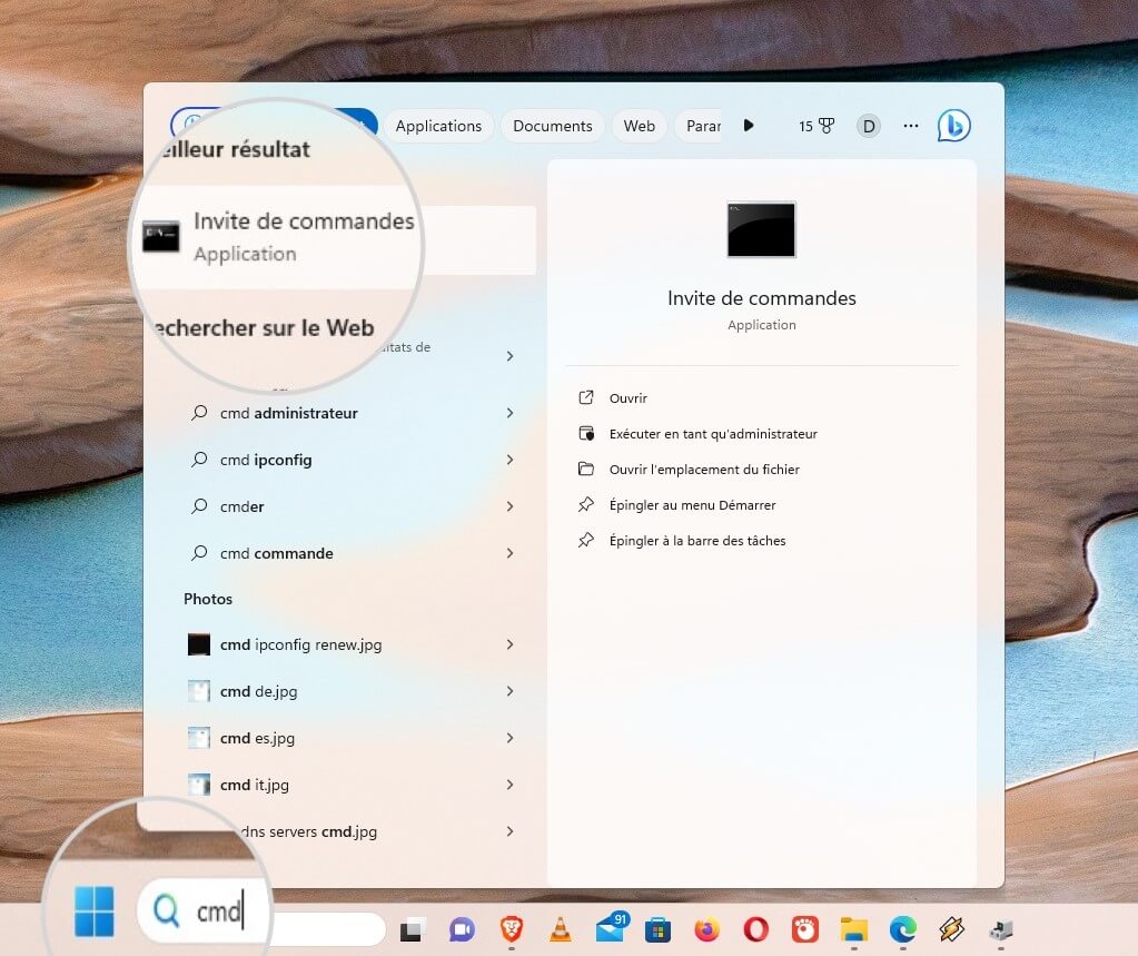 Invite de commandes sous Windows