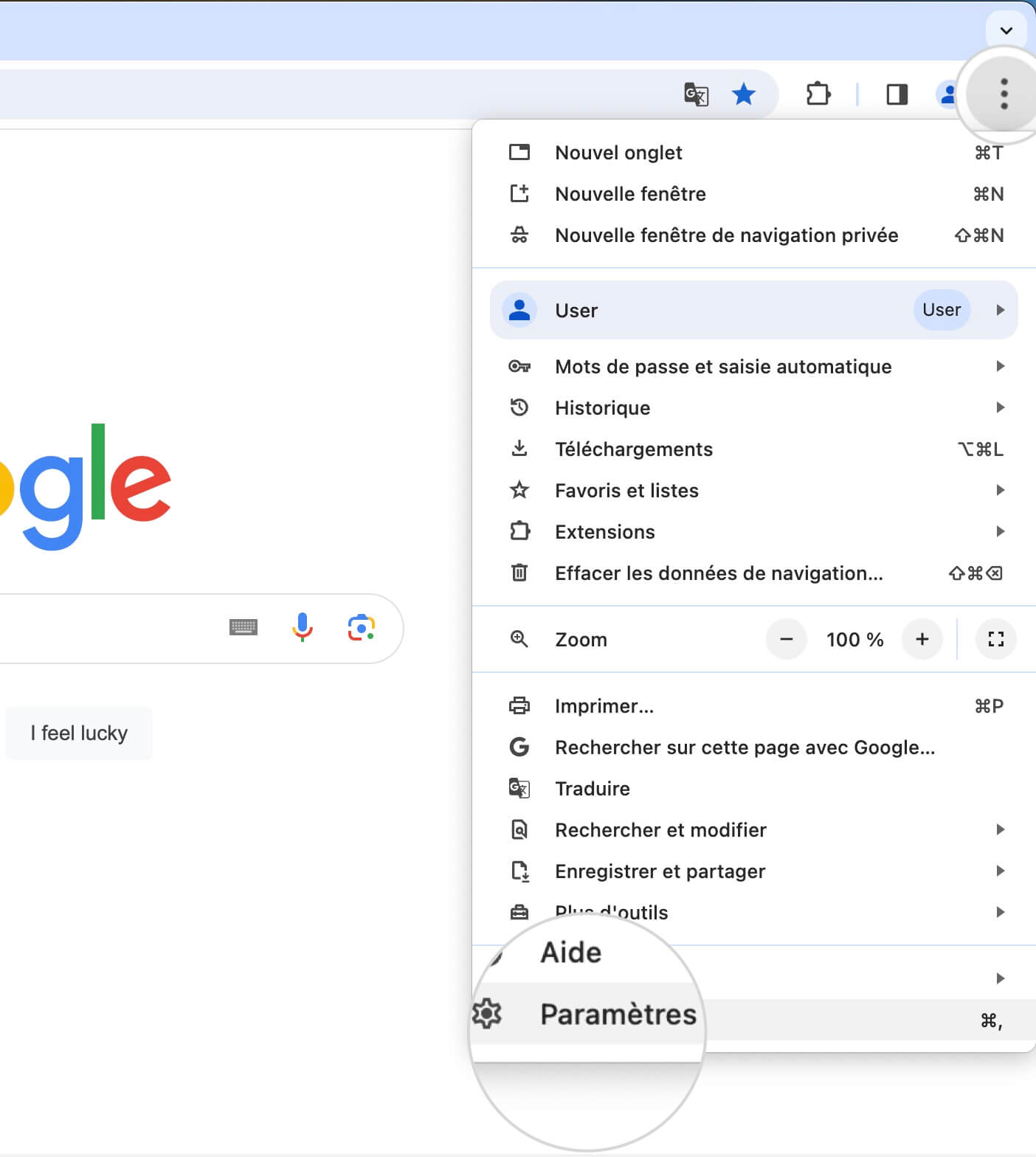 Ouvrez la page Paramètres pour mettre à jour Chrome