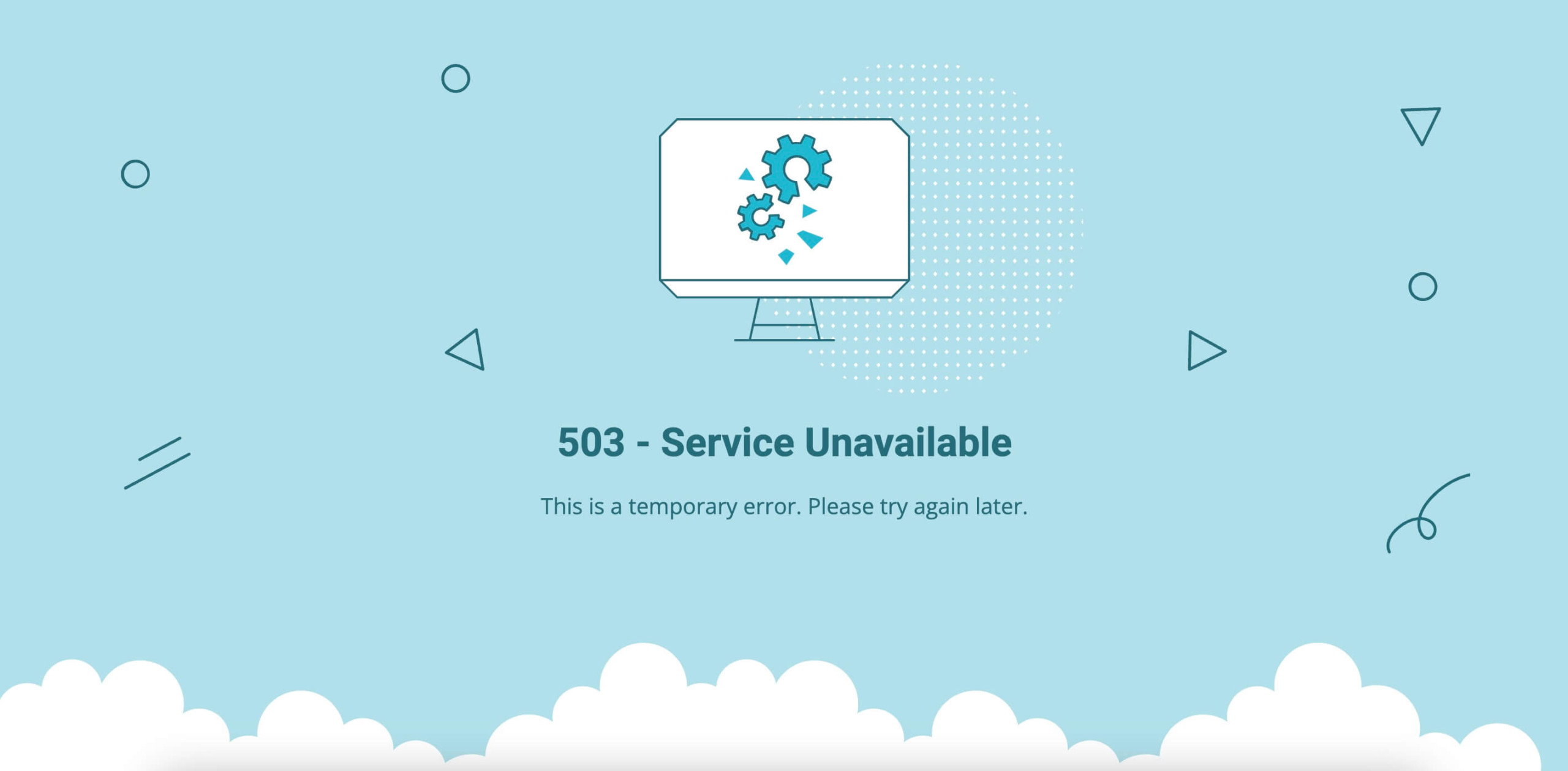 Une capture d'écran de la page personnalisée SiteGround d'erreur 503