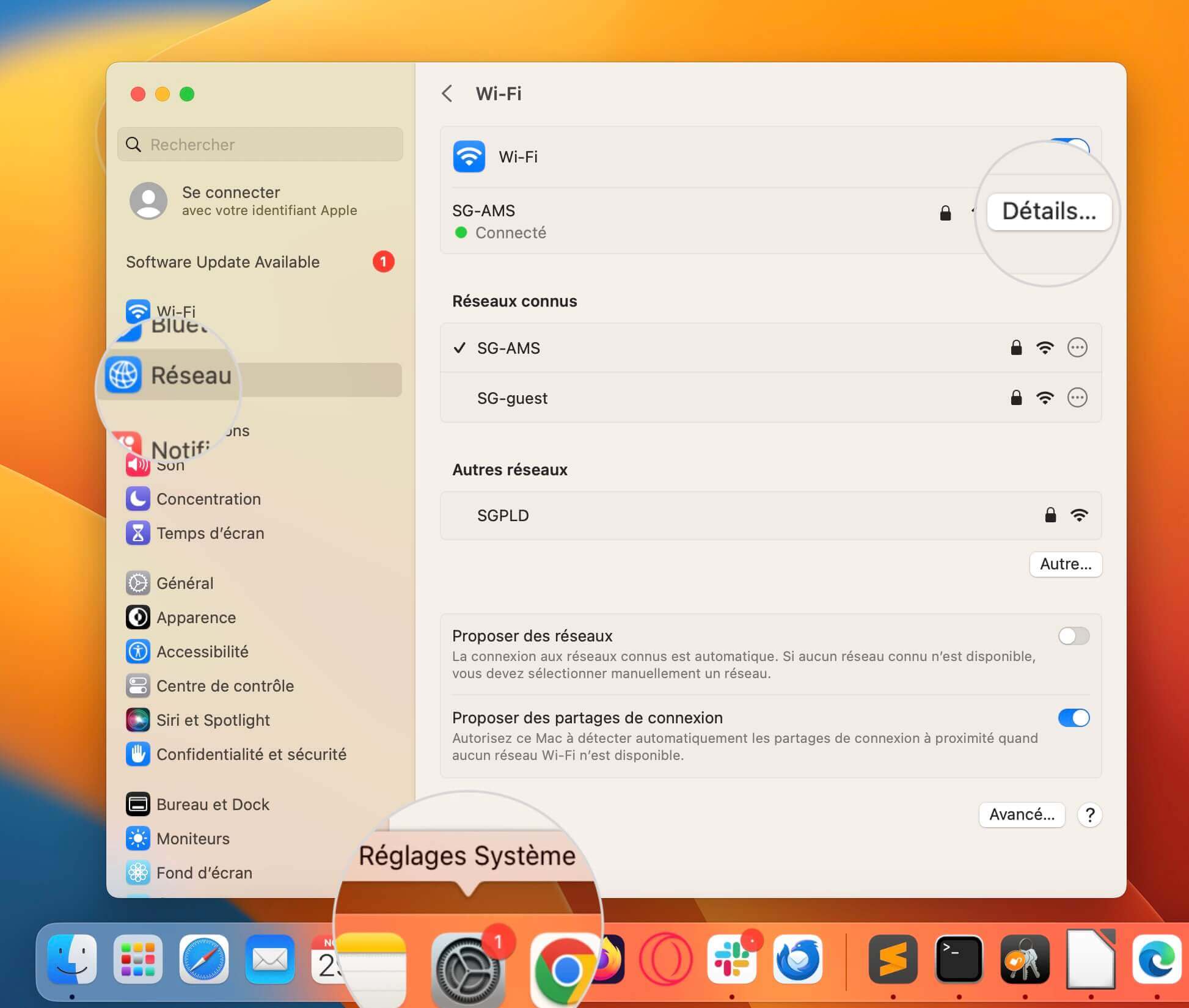 Paramètres Système sous macOS