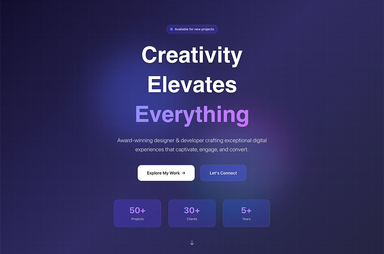 portfolio site - modern responsive site showcasing creative work and case studies