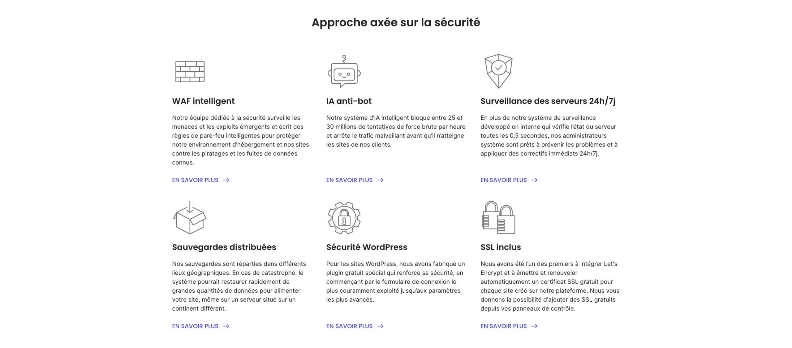 Une capture d'écran de l'approche de sécurité de SiteGround