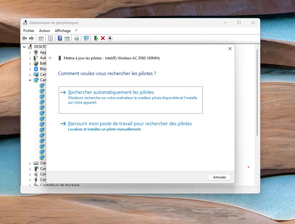 Rechercher automatiquement les mises à jour de pilotes sous Windows