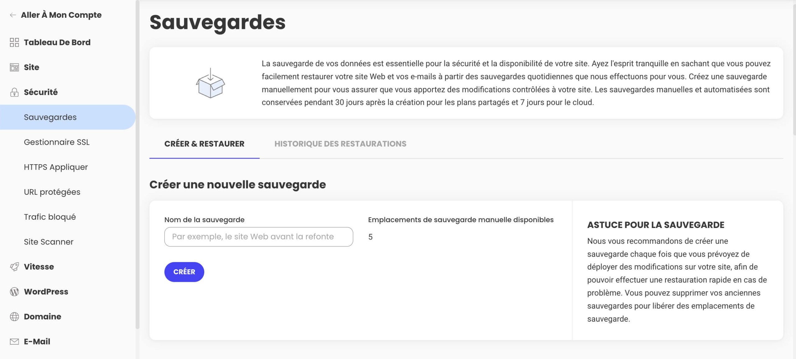 Restaurer les sauvegardes de sites web pour corriger les erreurs de WordPress