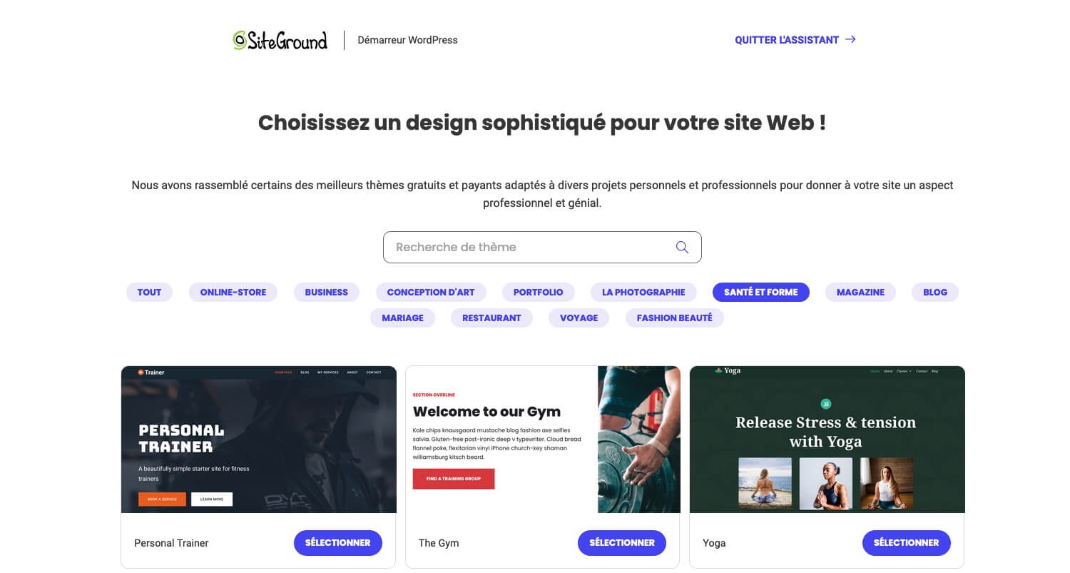 Sélection d'un thème WordPress adapté à votre niche commerciale sur WP Starter