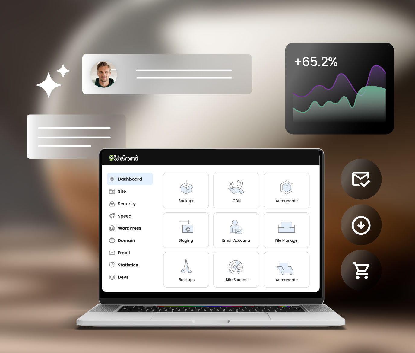 All-in-one website management made easy.