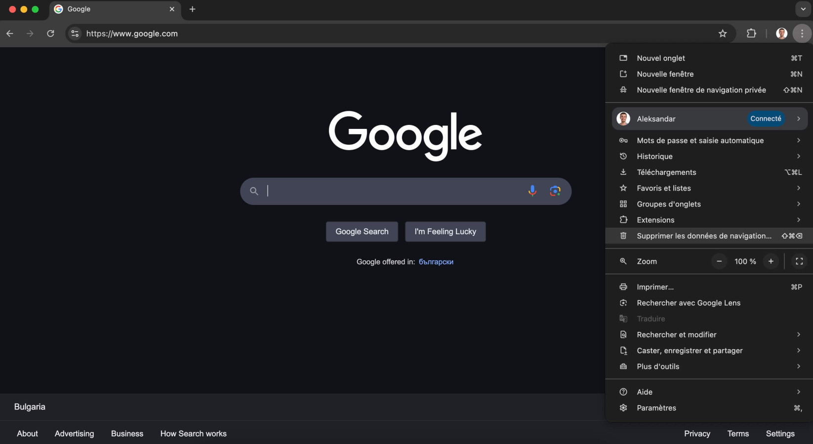 Capture d’écran du menu des paramètres de Google Chrome avec une mise en évidence de l’option pour supprimer les données de navigation.