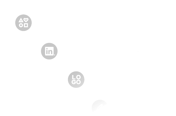 A stack of interactive labels for specialized AI assistants, including Copywriter, LinkedIn Manager, Logo Designer, and Translator, showcasing the diverse expert tools available in the ecosystem.