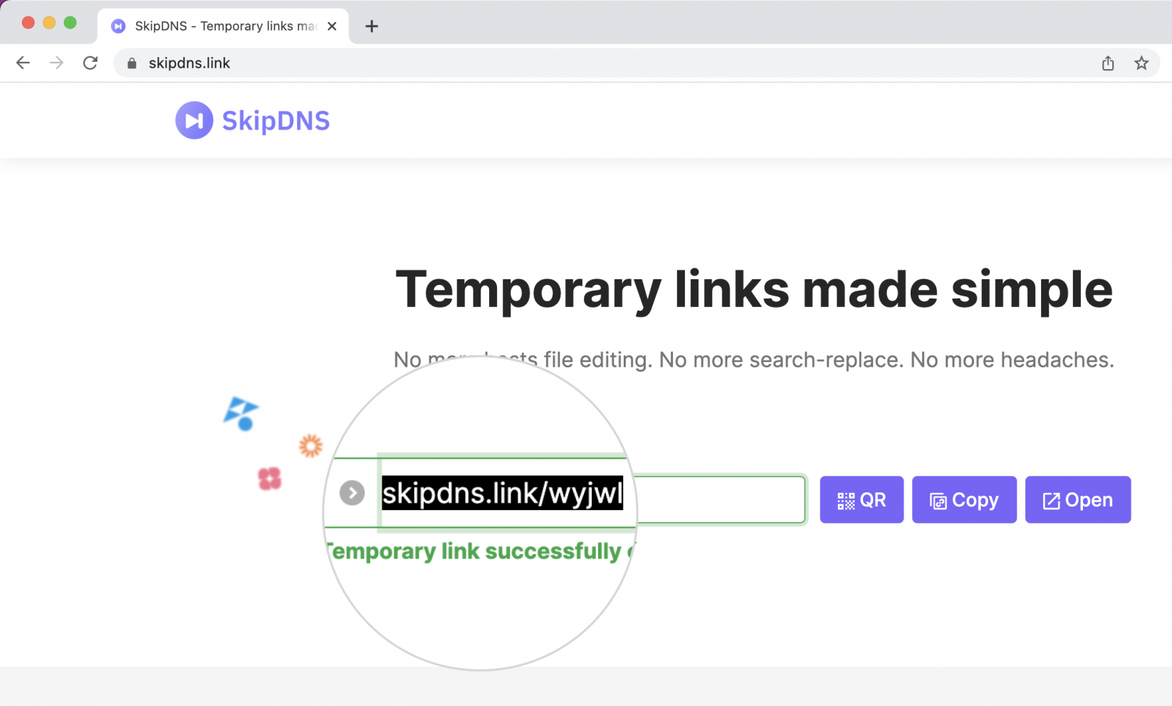 Copy or open a temporary URL