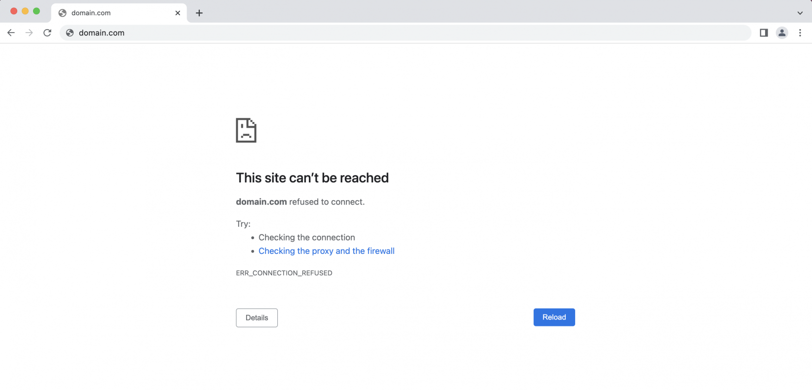 How does ERR_CONNECTION_REFUSED look on Chrome